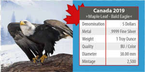 Ibca201957 4   Maple Leaf Bald Eagle Cana Coin  HD Png Download