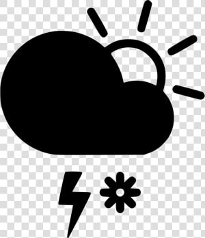 Day Snow Storm Cloud Lightning Sun Comments   Sun And Wind Icon  HD Png Download