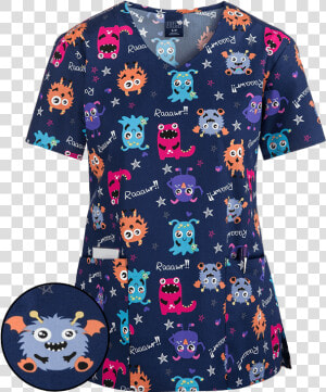 Beary Good Time Scrub Top From Medline  HD Png Download