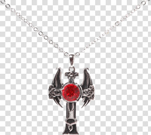 Winged Gothic Cross Necklace   Locket  HD Png Download