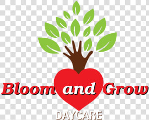 Bloom N Grow Daycare Kids Playgroup Logo   Hand Tree  HD Png Download