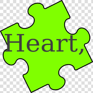 Puzzle Piece Heart Svg Clip Arts   Green Puzzle Piece Clipart  HD Png Download