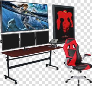 Transparent Computer Desk Png   Homemade Diy Gaming Desk  Png Download