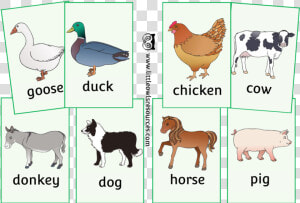 Farm Animals Picture Snap Card Game   Animal Cards Free Printable  HD Png Download