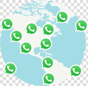 Whatsapp Users Connected Around A Globe   Circle  HD Png Download