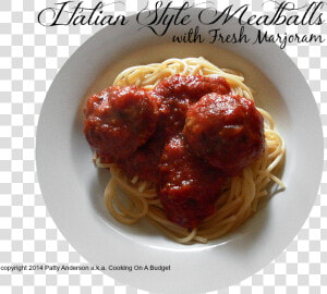 Italian Style Meatballs With Fresh Marjoram   Pasta Pomodoro  HD Png Download