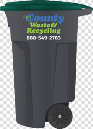 65 gallon Container Garbage Collection Service   County Waste Garbage Can  HD Png Download