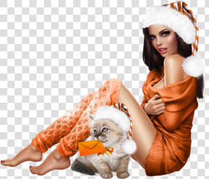 Tubes Femmes Noel Animaux De Noel Png   Tubes Femmes Noel Png  Transparent Png