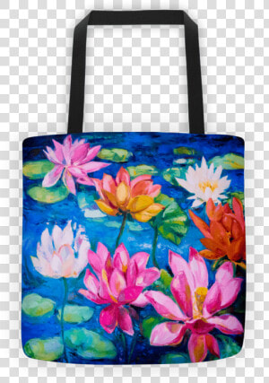 Lily Pad Tote Bag   Modern Impressionism Flower Painting  HD Png Download