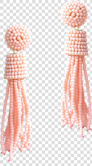 Coral Tassel Earrings   Bead  HD Png Download