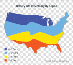 Car Battery Life Expectancy Map  HD Png Download