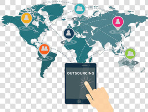 Marketing Outsourcing Services Bangalore   World Map Ppt  HD Png Download