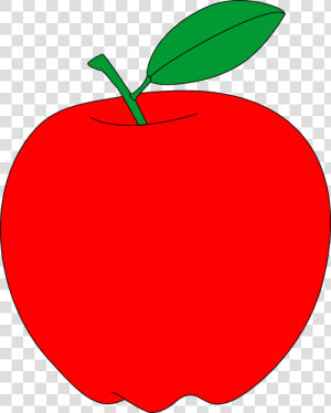 Red Apple With Green Leaf Free Vector Clipart   Clipart Red Apple  HD Png Download