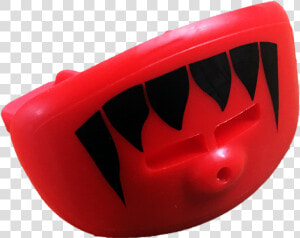 Red Lip Shield Mouth Guard With Black Fangs   Plastic  HD Png Download