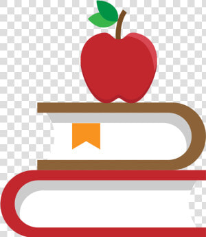 Books With Apple Flat Icon Vector   Books And Apple Png  Transparent Png