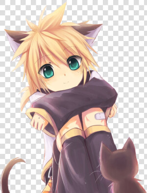 Vocaloid  Neko  And Len Image   Cute Anime Neko Boy  HD Png Download