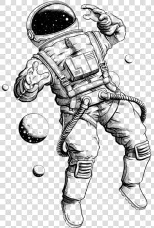  astronaut  spacesuit  space  planet   Astronaut Floating In Space Drawing  HD Png Download