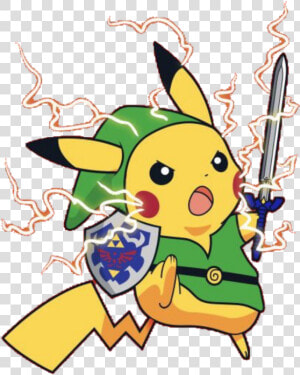  sticker  picachu  zelda   Link Chu  HD Png Download