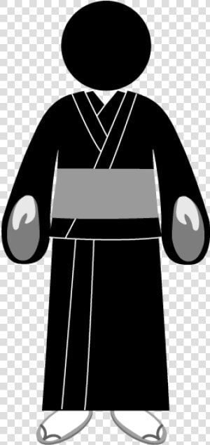 Black And White Icon Clipart Kimono  HD Png Download