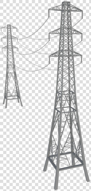 Electric Power Transmission High Electricity Overhead   Transmission Tower 3d Model  HD Png Download