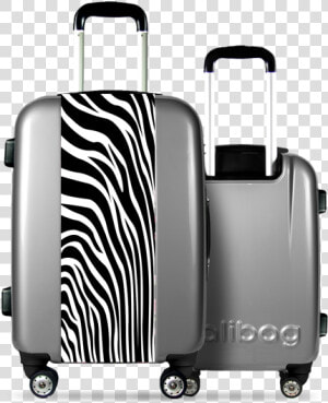 Grey Suitcase Zebra Stripes   Valise Canada  HD Png Download