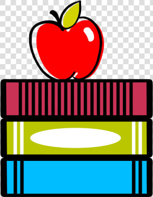 Graphic Of Books With Apple   Books And Apple Clipart  HD Png Download