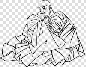 Monk Sketch   Line Art  HD Png Download