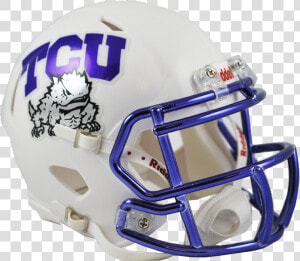 Tcu White Chrome Speed Mini Helmet   Tcu Horned Frogs  HD Png Download