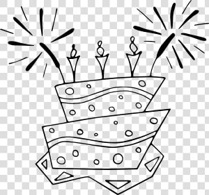 Flat Cake Bw Clip Art At Clker   Birthday Cake Clip Art  HD Png Download