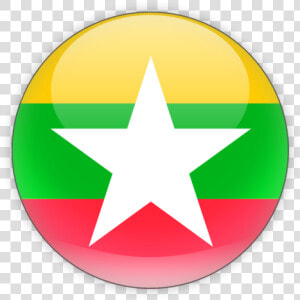 Myanmar Flag Round Icon  HD Png Download