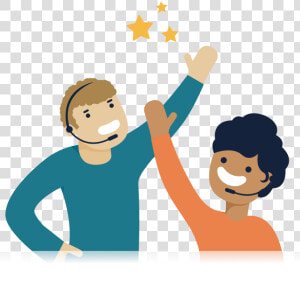 Two People High Fiving Cartoon  HD Png Download