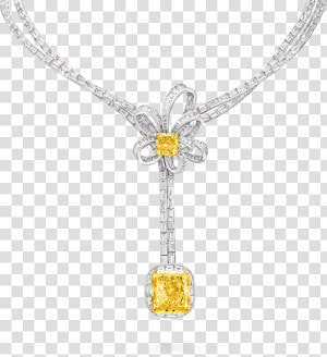 A Graff Yellow And White Diamond High Jewellery Necklace   Locket  HD Png Download