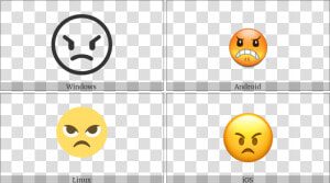 Angry Face On Various Operating Systems  HD Png Download