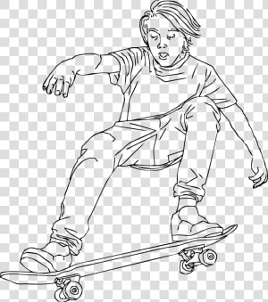 Transparent Skateboard Png   Skateboarding Clipart Black And White  Png Download