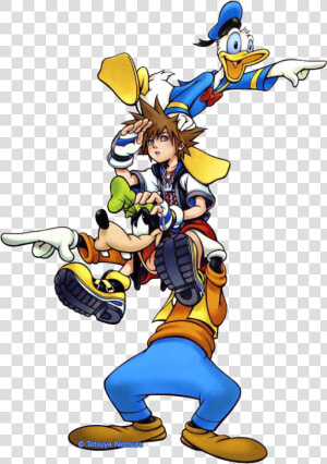 Donald  Goofy And Sora Kh   Kingdom Hearts Sora Donald Goofy  HD Png Download