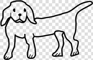 Line Art carnivore animal Figure   Dog Catches Something  HD Png Download