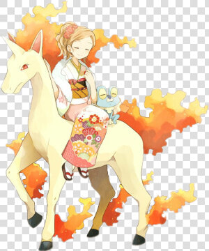  rapidash  pokémon  unicornio  caballo  fuego  HD Png Download