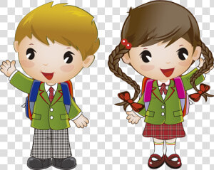 Niños Colegio Png   Png Download   Niños Con Uniforme Animados Png  Transparent Png