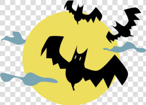 Moon With Bats Halloween Clipart   Halloween Moon Png  Transparent Png