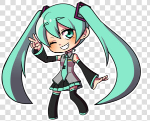 Chibi Miku Cartoon   Miku Hatsune Chibi Png  Transparent Png