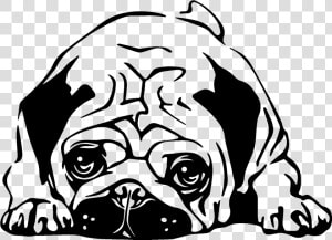 Happy Clipart Pug   Siluetas De Perros Pug  HD Png Download