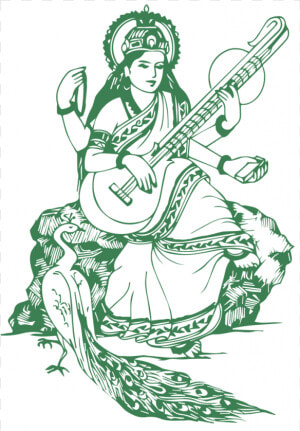 Saraswati Black And White  HD Png Download