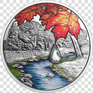 Canada 2014 Crystal Raindrop Maple Silver 1 Oz  HD Png Download