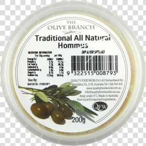 Picture Of The Olive Branch Traditional Hommus Dip   Olive  HD Png Download