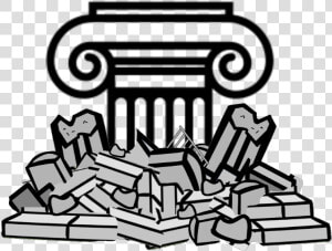 Six Pillars   Pile Of Rubble Clipart  HD Png Download