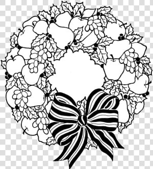 Transparent Holiday Wreath Clipart   Christmas Wreath Coloring Pages  HD Png Download