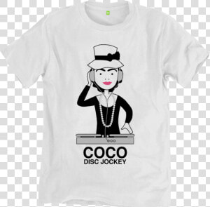 Coco Chanel Discjockey T Shirt   White Tshirt Back View  HD Png Download