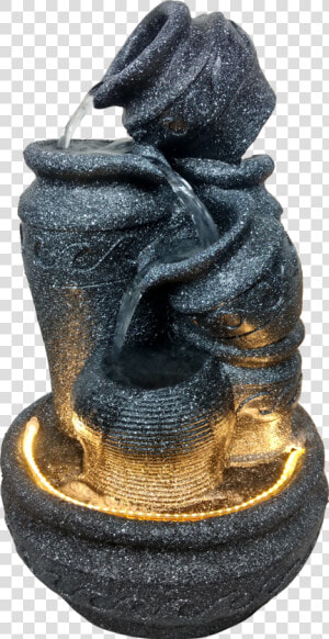 Small Matki Water Fountain For Home Decor  black Stone    Bronze Sculpture  HD Png Download