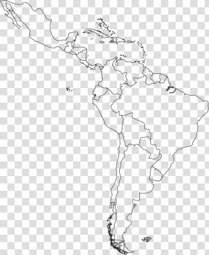 Map Latin Central Blank America South Clipart   Latin America Outline Map  HD Png Download