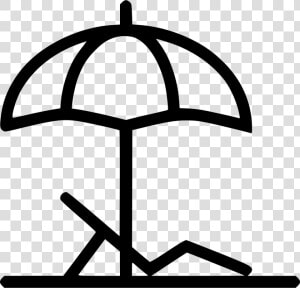 Beach Umbrella Trip Island Chair   Clip Art Beach Umbrella Black And White  HD Png Download